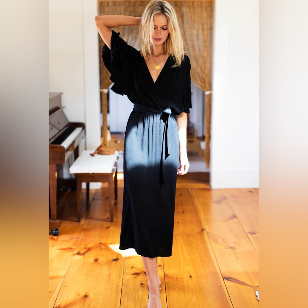 NWOT Emerson Fry Lila Dress - Black Crepe, Size Small